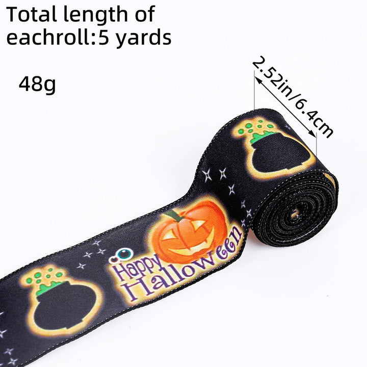 Halloween Spider Print Ribbon for Festive DIY Decor