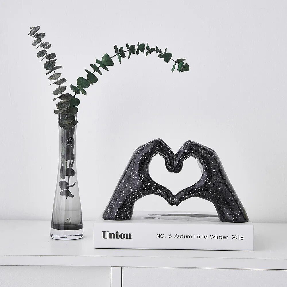 Heart Gesture Sculpture for Modern Romantic Home Decor