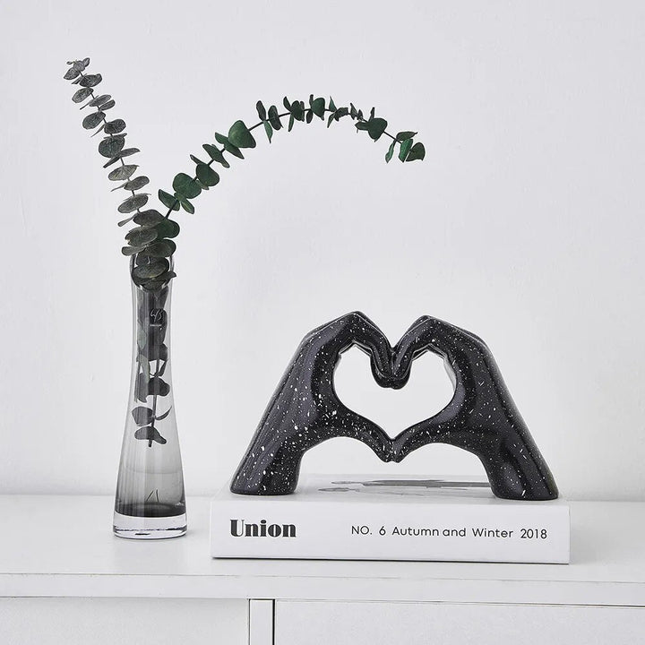 Heart Gesture Sculpture for Modern Romantic Home Decor