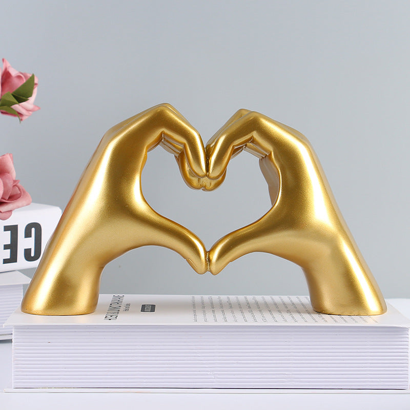 Heart Gesture Sculpture for Modern Romantic Home Decor