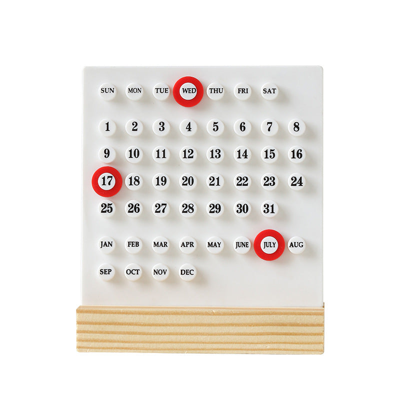 Perpetual Desk Calendar – Minimalist Wooden Desk Decor