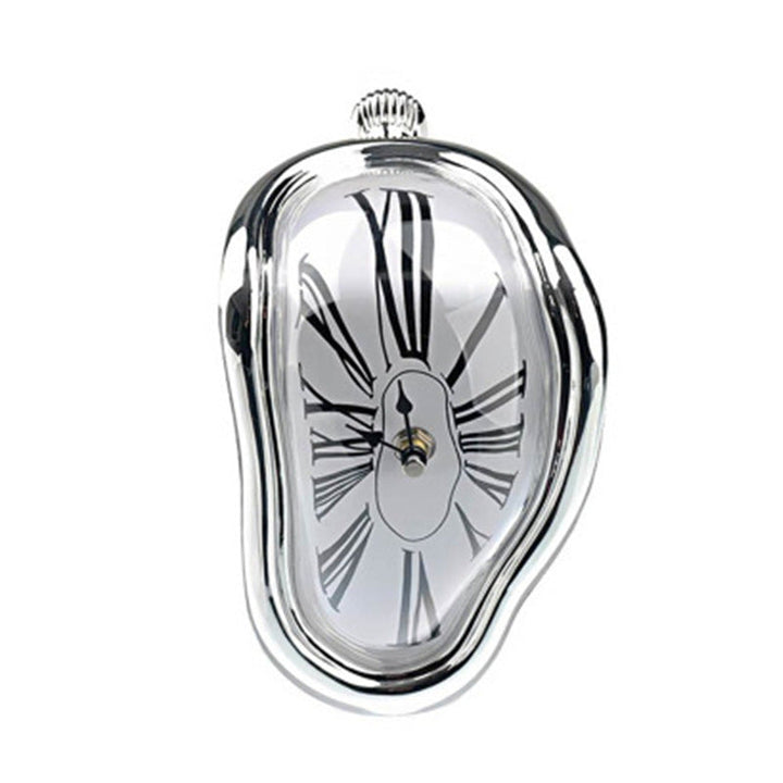 Melting Clock Decor With Roman Numeral Face