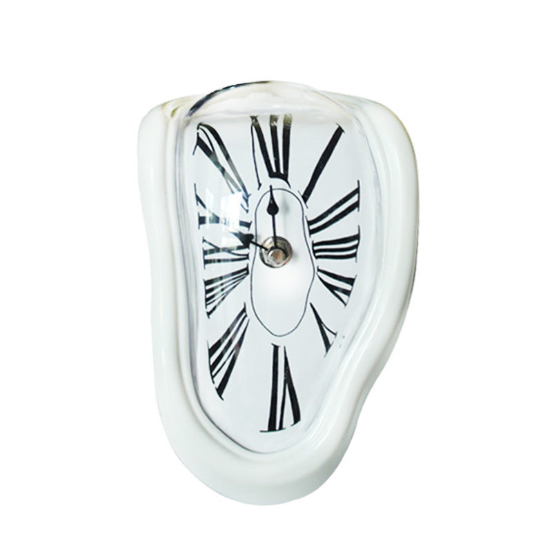 Melting Clock Decor With Roman Numeral Face
