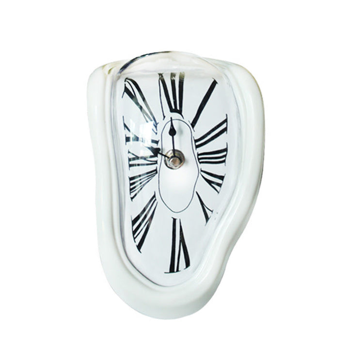 Melting Clock Decor With Roman Numeral Face