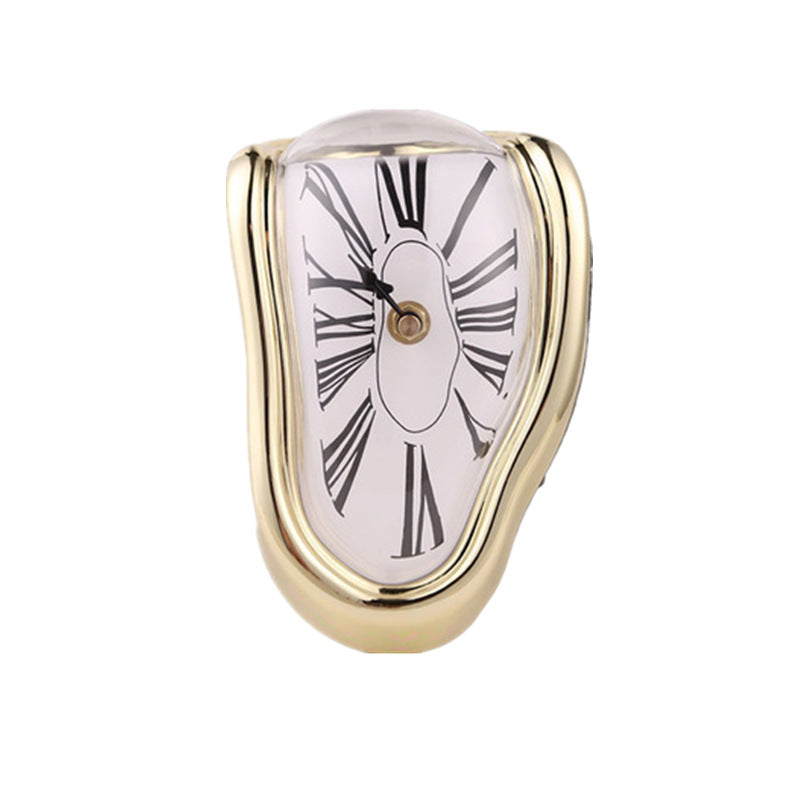 Melting Clock Decor With Roman Numeral Face