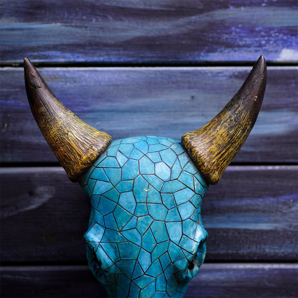 Bull Skull Wall Decor - Turquoise Western Statement