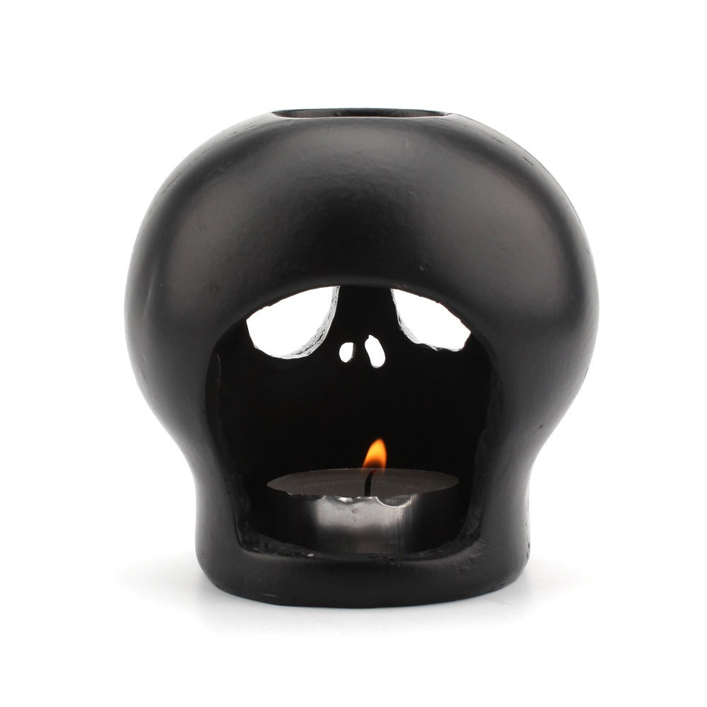 Gothic Skull Wax Warmer Tealight Candle Holder Decor