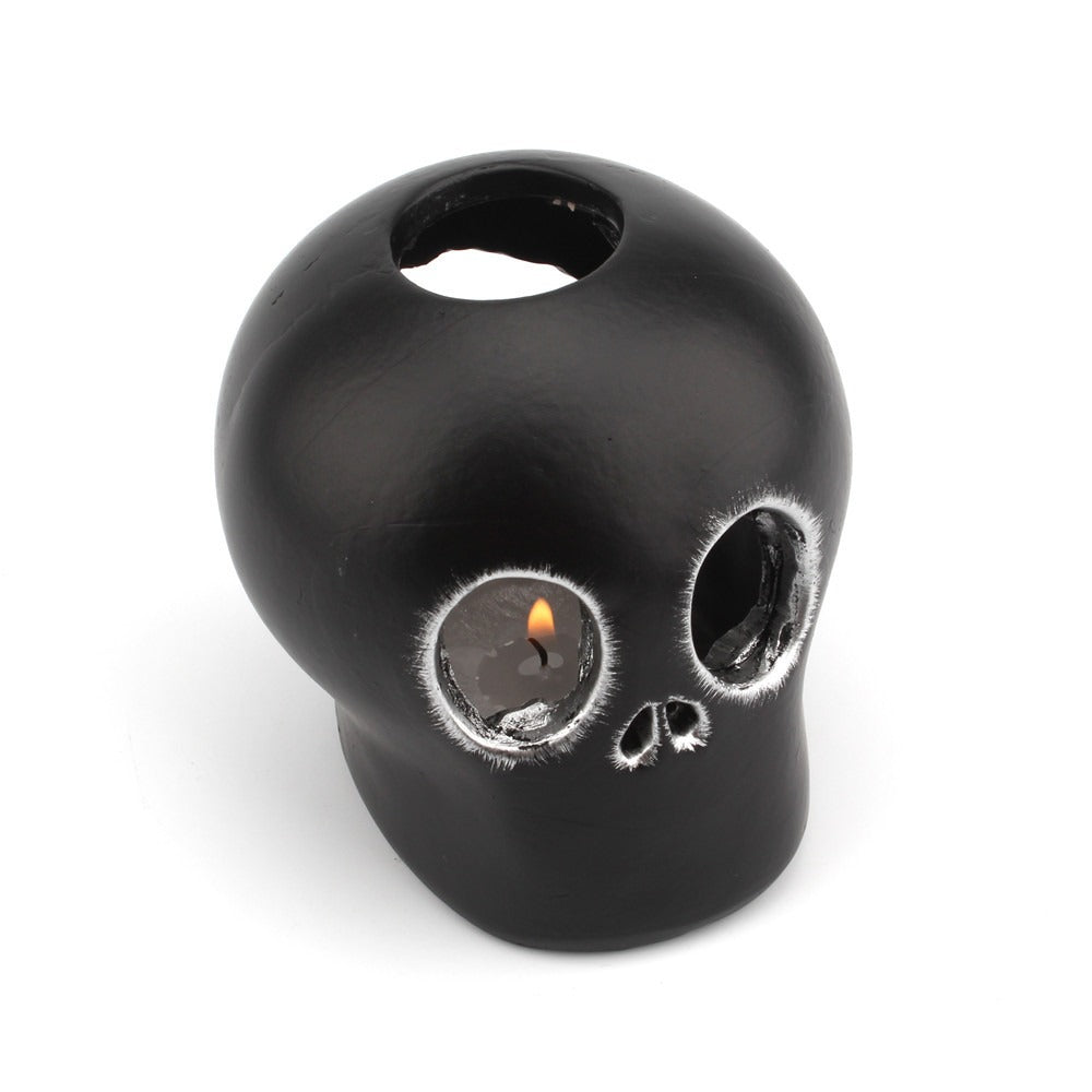 Gothic Skull Wax Warmer Tealight Candle Holder Decor