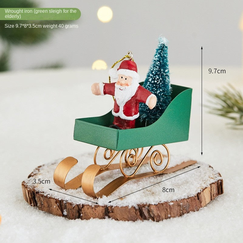 Vintage Iron Christmas Tree Ornaments, 7-Piece Set