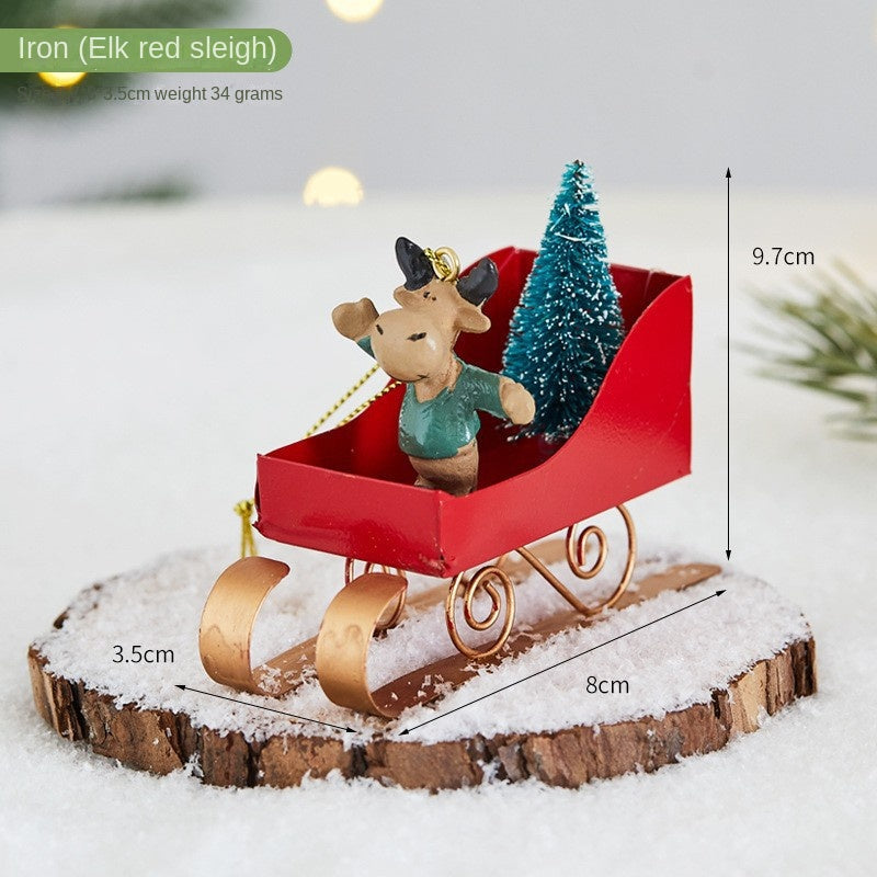 Vintage Iron Christmas Tree Ornaments, 7-Piece Set