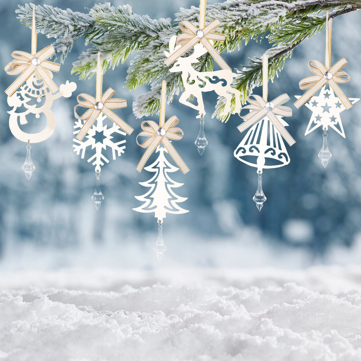 Christmas Tree Ornaments With Elegant Crystal Sparkle