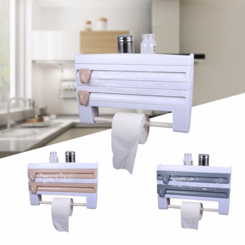 Wall Mount Cling Film and Foil Dispenser with Towel Holder