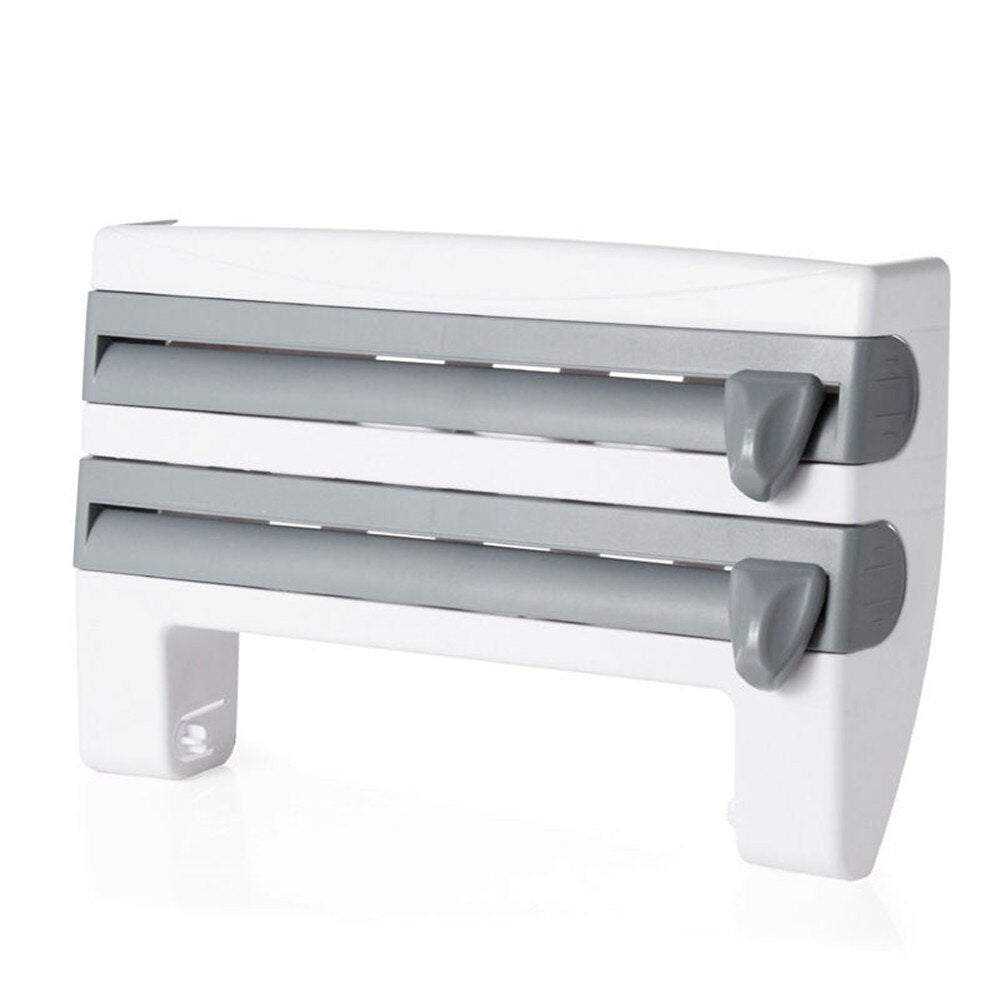 Wall Mount Cling Film and Foil Dispenser with Towel Holder
