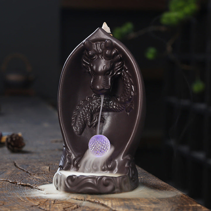 Backflow Incense Burner With Dragon LED Mood Lighting