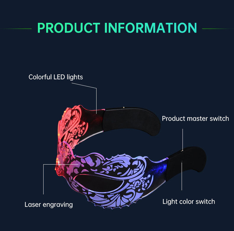 LED Party Glasses: Color-Changing Neon Cosplay Mask