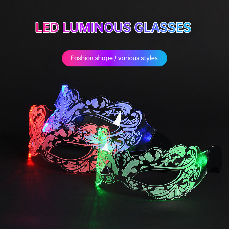 LED Party Glasses: Color-Changing Neon Cosplay Mask