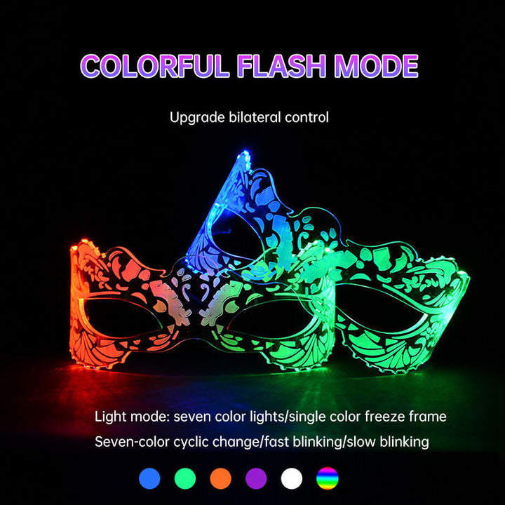 LED Party Glasses: Color-Changing Neon Cosplay Mask
