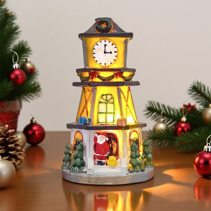Art Deco Resin Figurine — Illuminated Christmas Tower