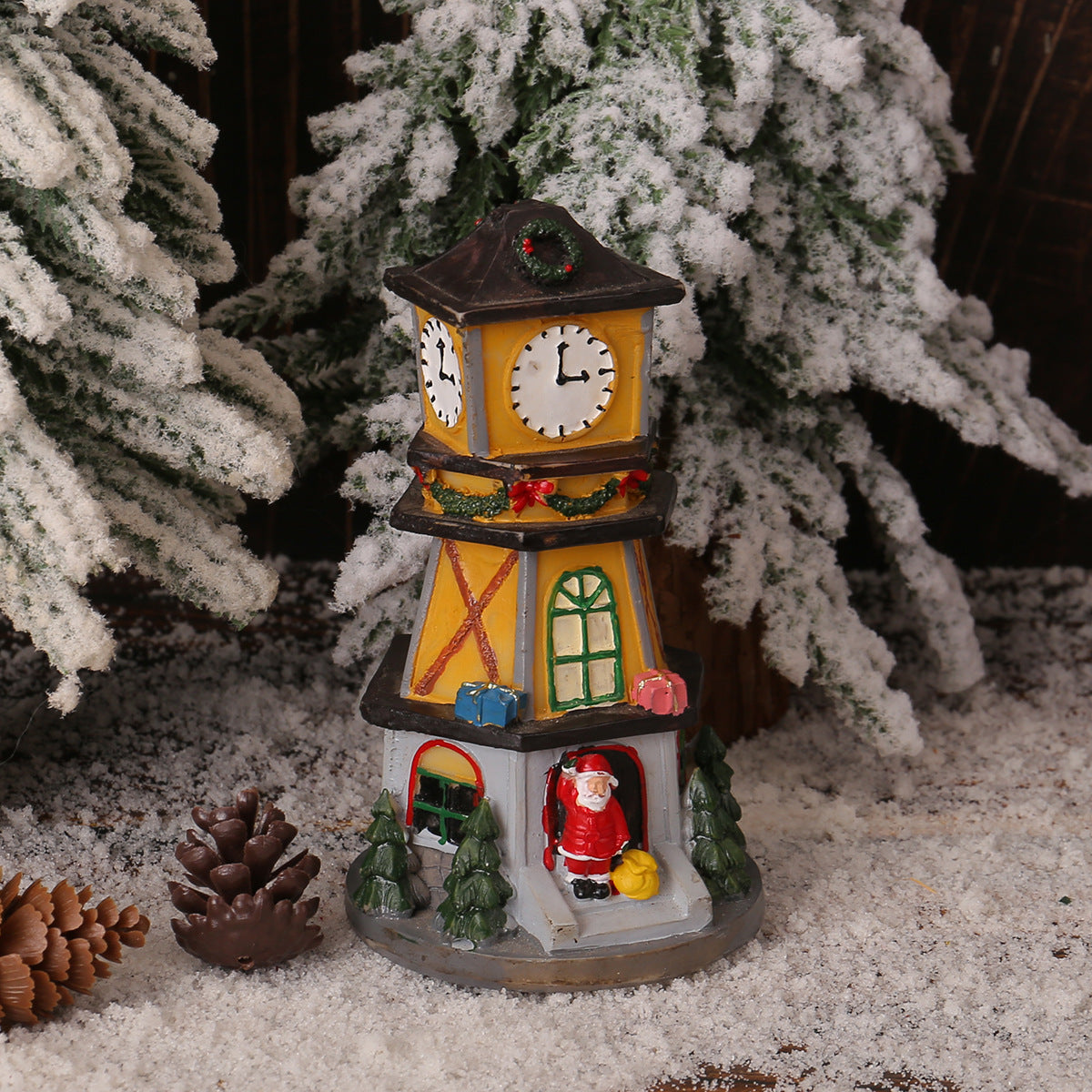 Art Deco Resin Figurine — Illuminated Christmas Tower