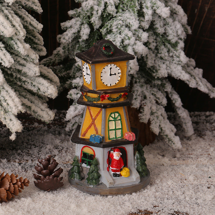 Art Deco Resin Figurine — Illuminated Christmas Tower