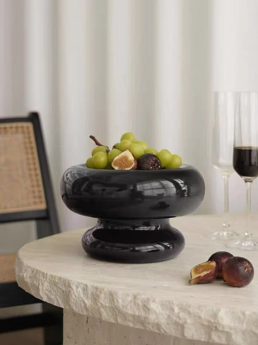 Ceramic Fruit Tray for Coffee Table, Glossy Centerpiece
