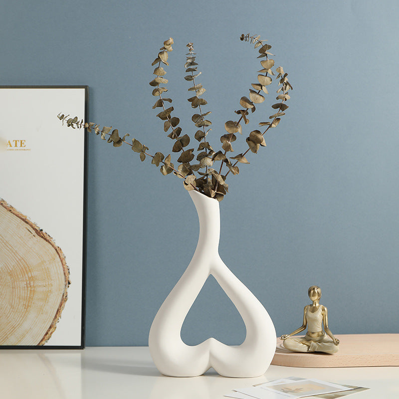 Heart-Shaped Ceramic Vase for Romantic Modern Decor