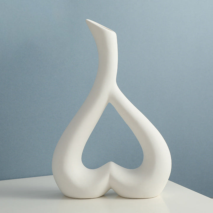 Heart-Shaped Ceramic Vase for Romantic Modern Decor