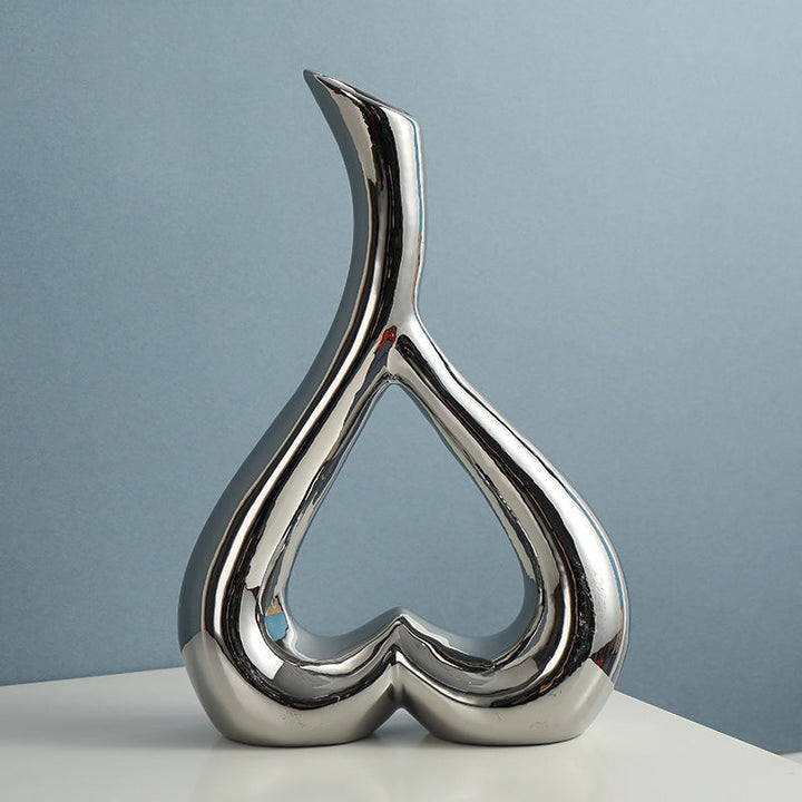 Heart-Shaped Ceramic Vase for Romantic Modern Decor