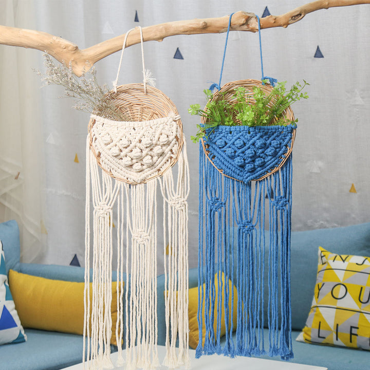 Rattan Hanging Basket Wall Decor for Natural Texture