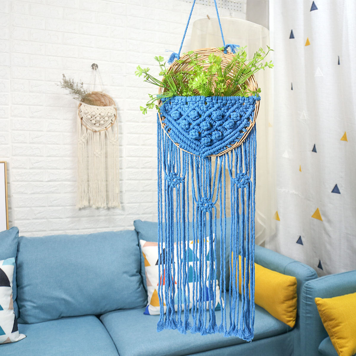 Rattan Hanging Basket Wall Decor for Natural Texture
