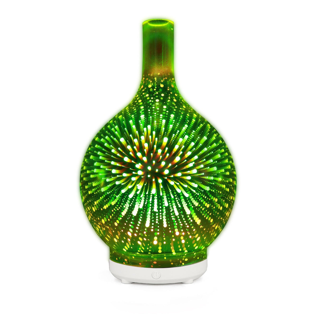 Essential Oil Diffuser: 3D Fireworks Glass LED Light