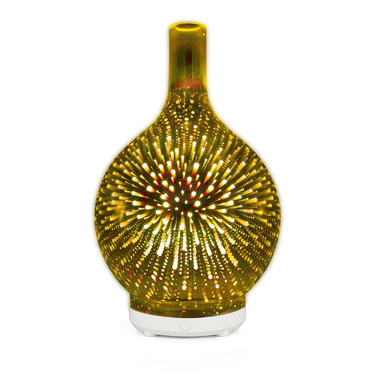 Essential Oil Diffuser: 3D Fireworks Glass LED Light
