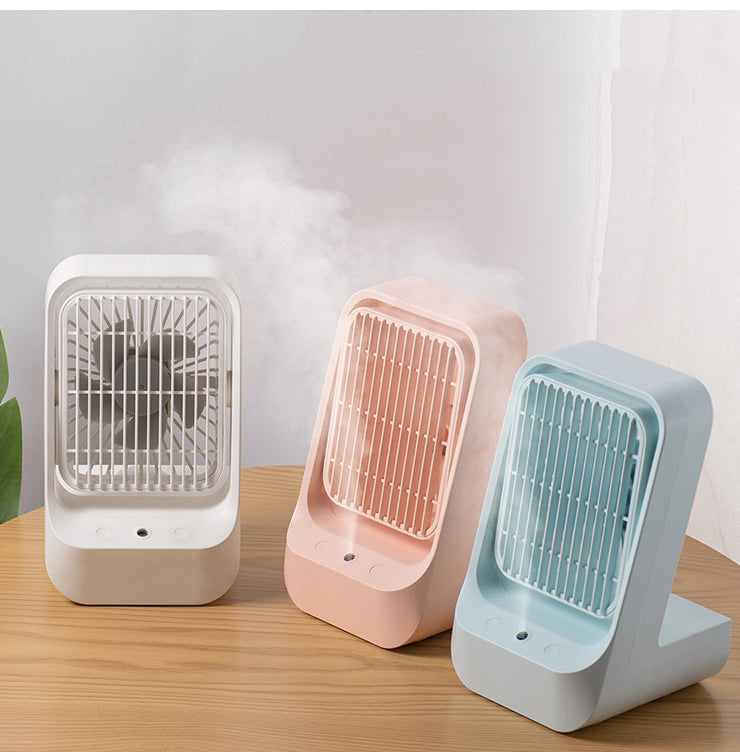 Portable USB Desk Fan and Mist Humidifier for Cool Air