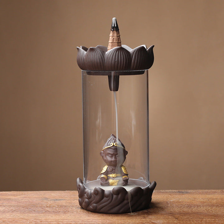 Backflow Incense Burner with Zen Smoke Display Decor