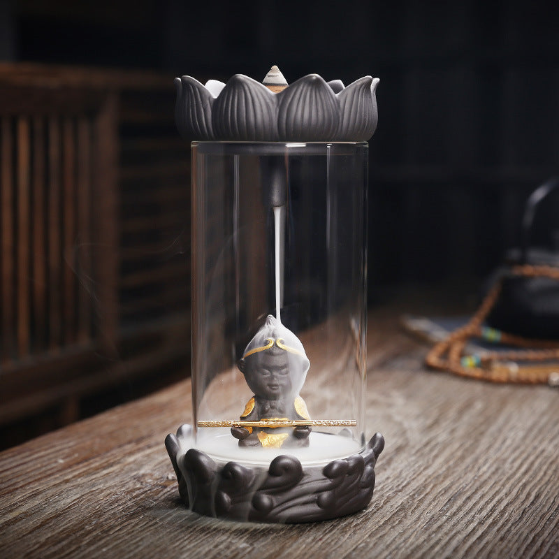 Backflow Incense Burner with Zen Smoke Display Decor