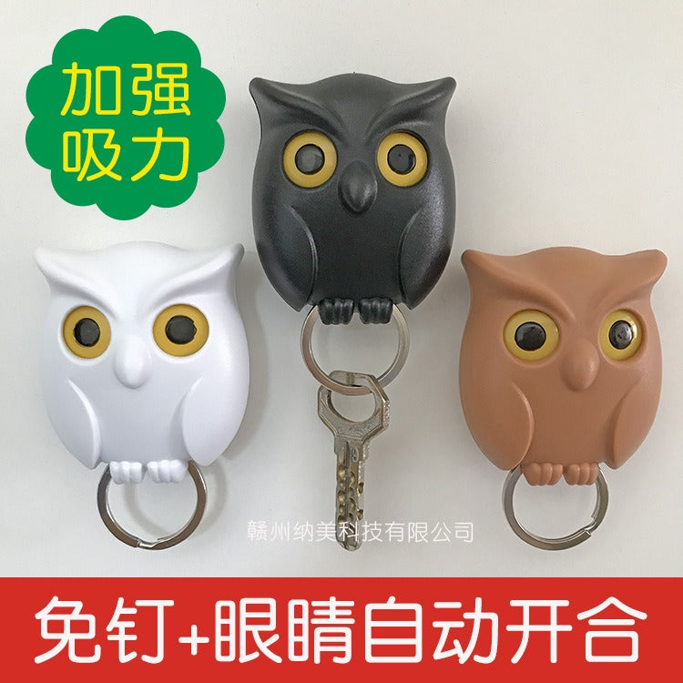 Magnetic Owl Key Hook, Non-Drill Entryway Key Holder