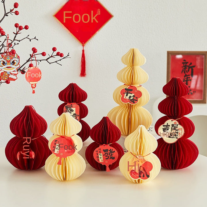 Paper Folding Gourd Ornament for Festive Home Decor