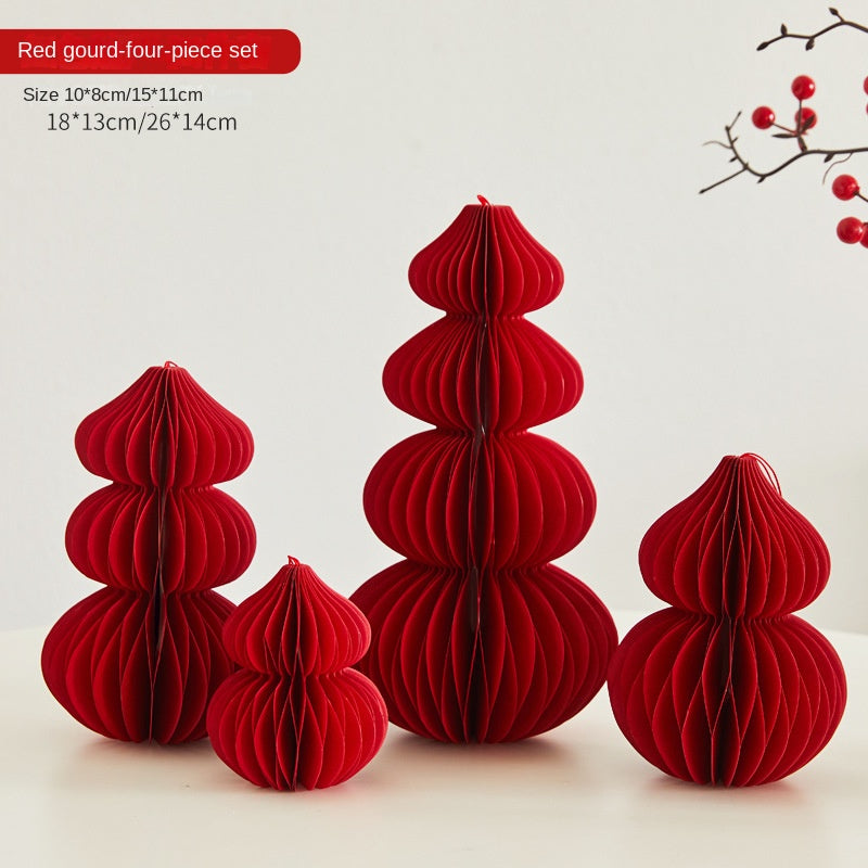 Paper Folding Gourd Ornament for Festive Home Decor