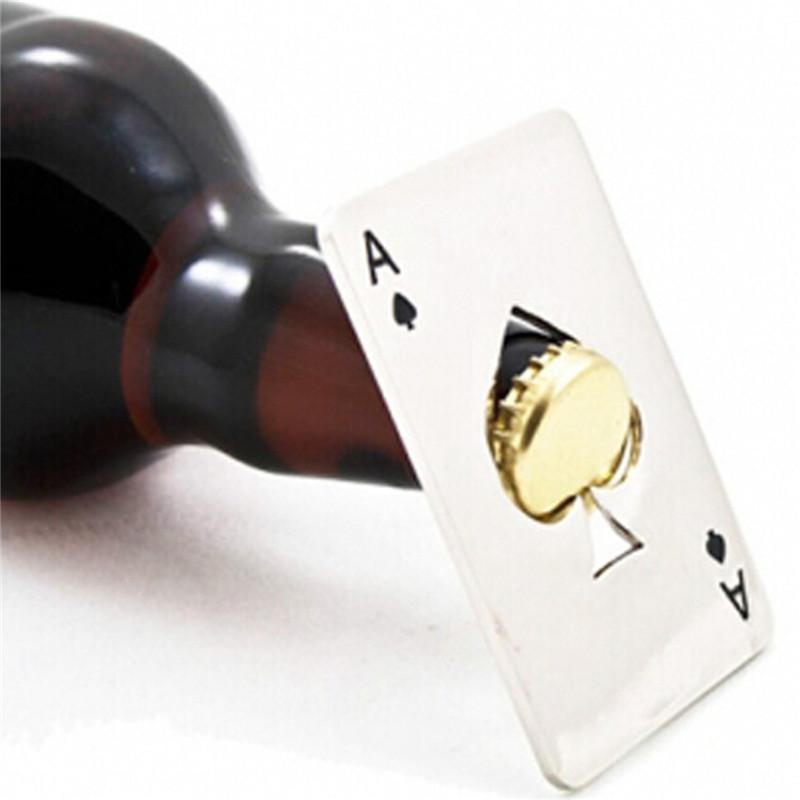 Stainless Steel Credit Card Bottle Opener, Poker Ace