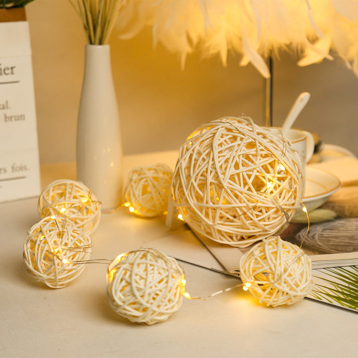 Rattan Heart String Lights for Cozy Romantic Room Decor