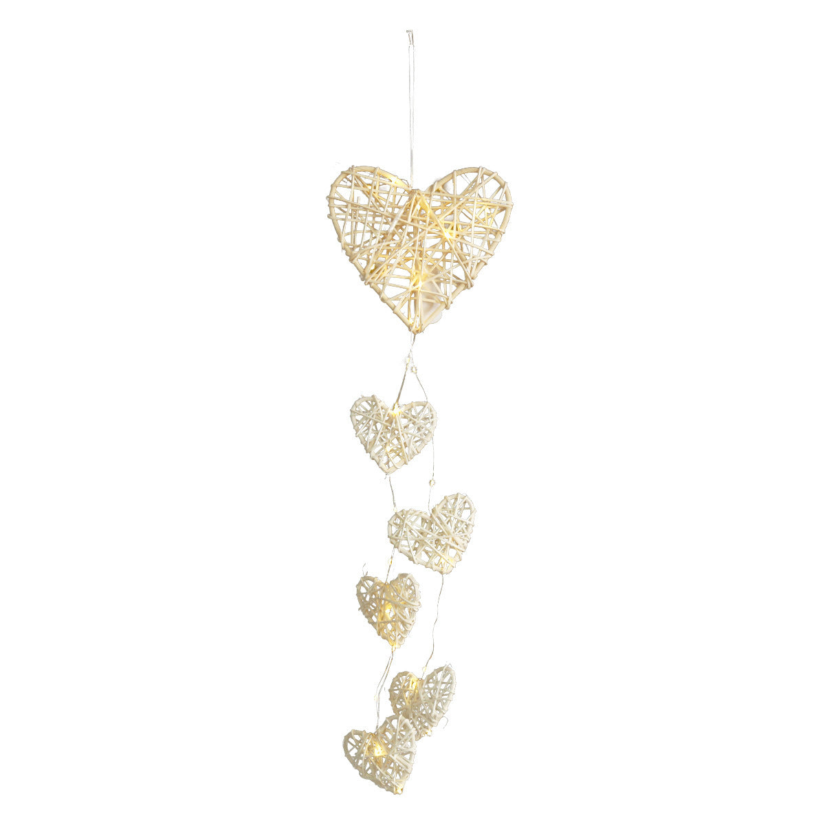 Rattan Heart String Lights for Cozy Romantic Room Decor