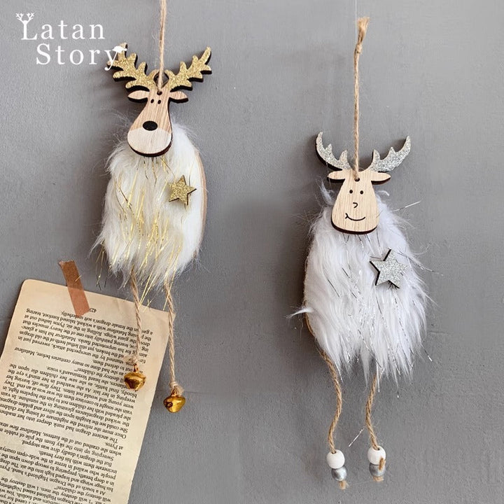 Wooden Reindeer Ornament for Rustic Christmas Charm