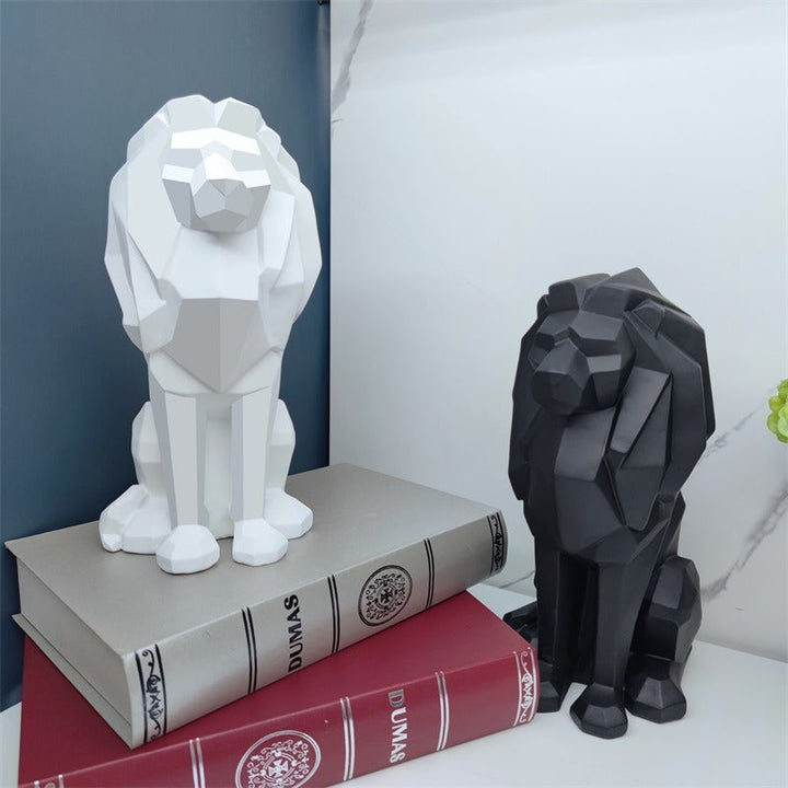 Geometric Lion Sculpture for Modern Statement Decor