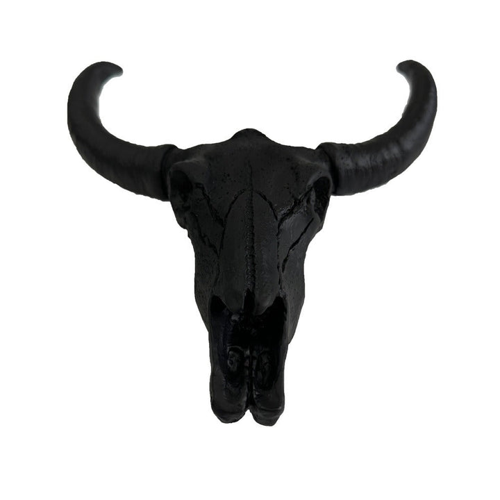 Resin Cow Skull Wall Decor With Aged Western Drama