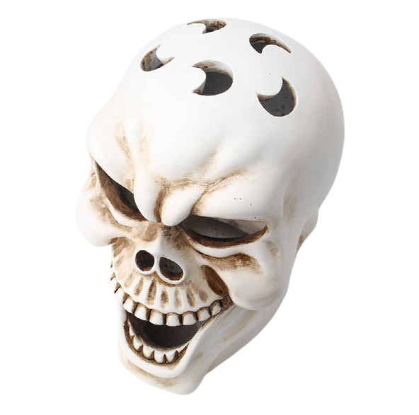 Large Mouth Skull Candle Holder for Gothic Halloween Glow