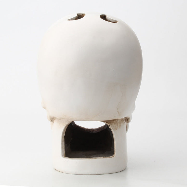 Large Mouth Skull Candle Holder for Gothic Halloween Glow