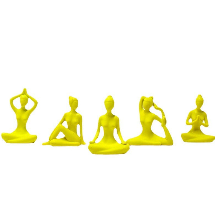 Yoga Figurine Set for Cheerful Wellness Home Decor