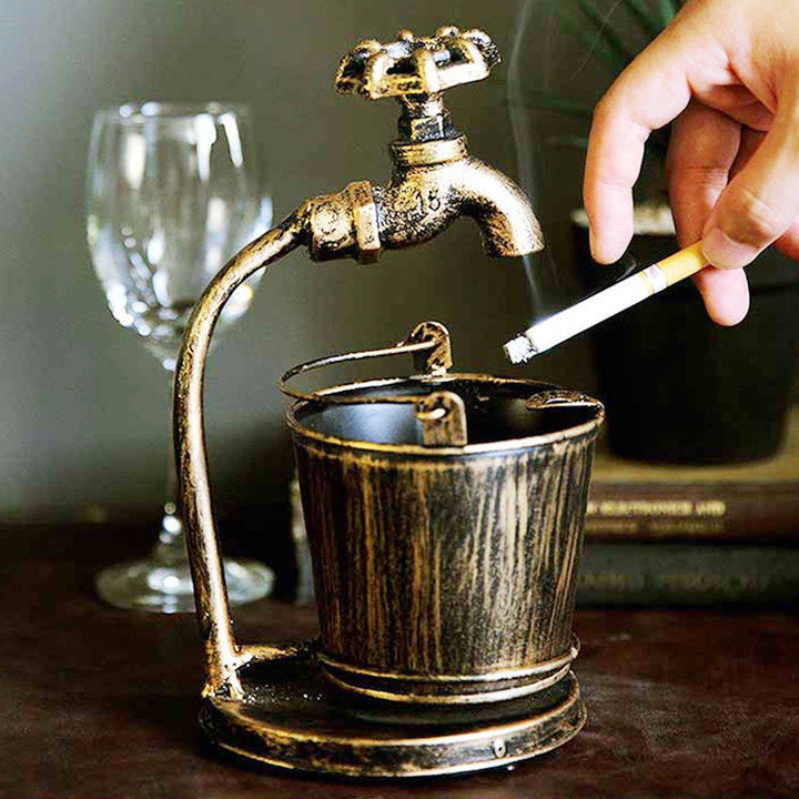 Decorative Iron Ashtray With Vintage Tabletop Style