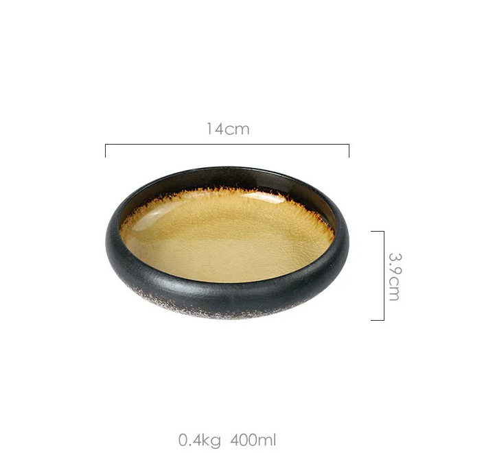Retro Crackle Glaze Ceramic Sushi Plate for Serving
