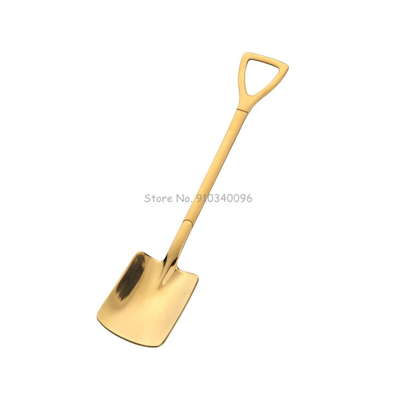 Retro Shovel Dessert Spoons for Stylish Coffee Serving
